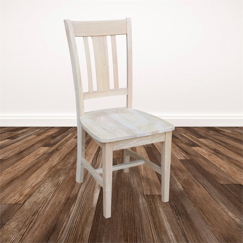 International Concepts Unfinished Slat Back Dining Chair (Set of 2)