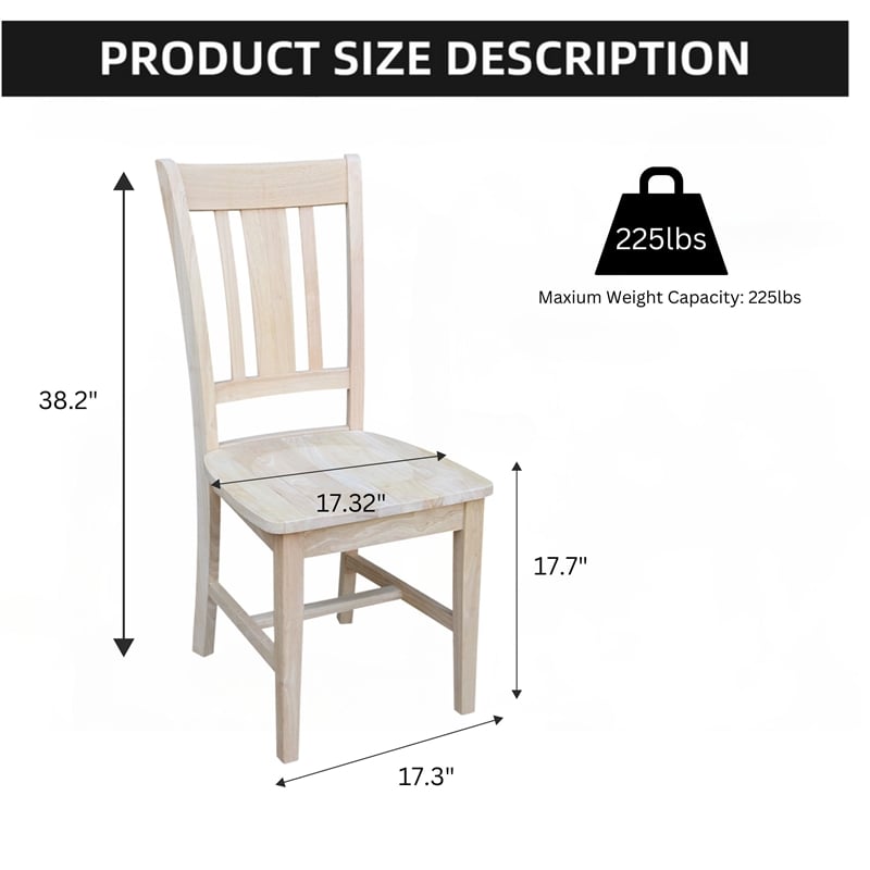 International Concepts Unfinished Slat Back Dining Chair (Set of 2)