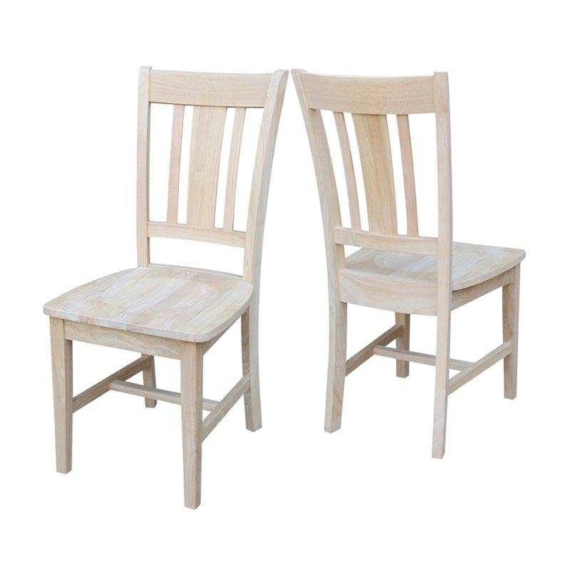 International Concepts Unfinished Slat Back Dining Chair (Set of 2)