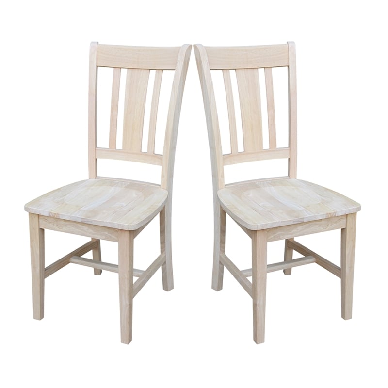 International Concepts Unfinished Slat Back Dining Chair (Set of 2)