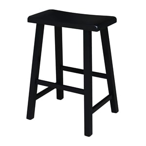 International Concepts Saddleback 23.75&quot Counter Stool in Black