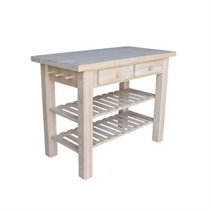 International Concepts Modern Wood Kitchen Island in Natural