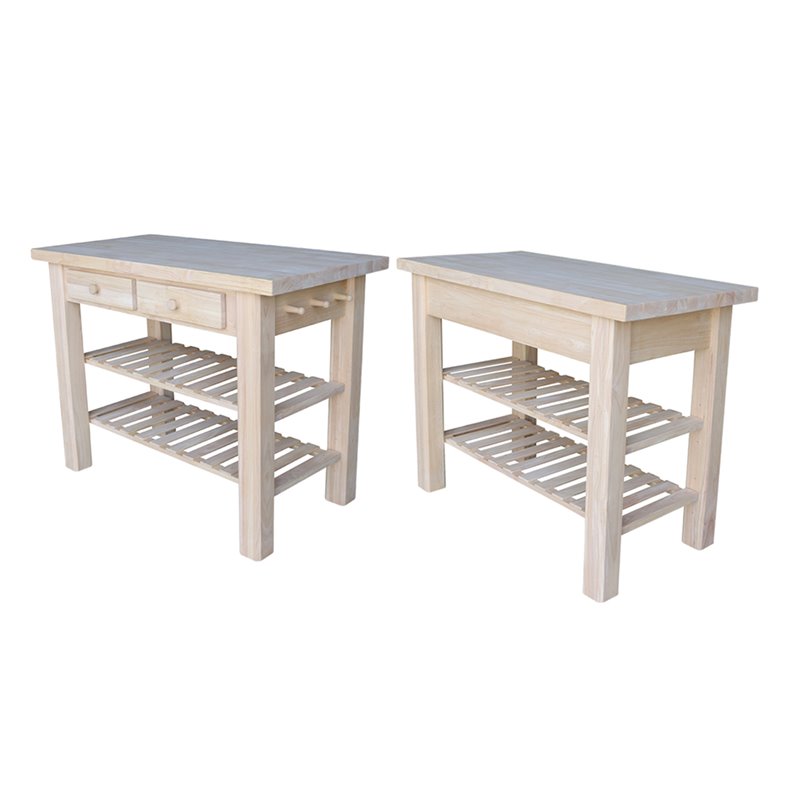 International Concepts Modern Wood Kitchen Island in Natural