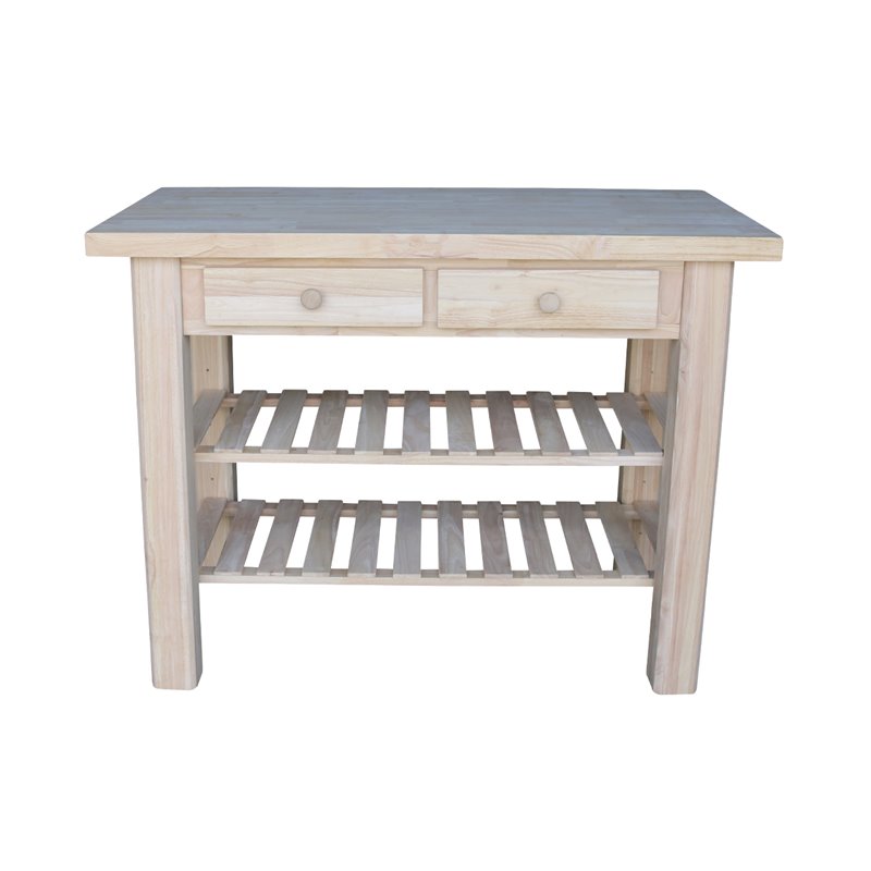 International Concepts Modern Wood Kitchen Island in Natural