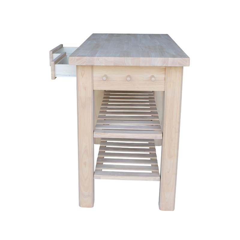 International Concepts Modern Wood Kitchen Island in Natural
