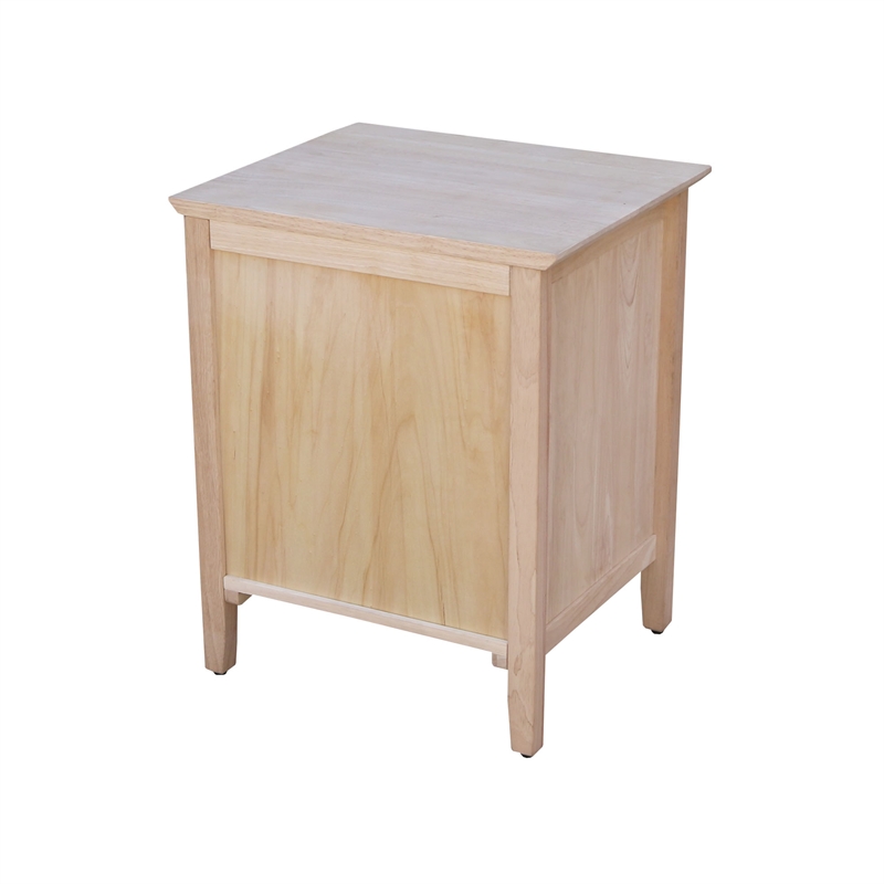 International Concepts Solid Wood 1-Drawer Nightstand - Unfinished