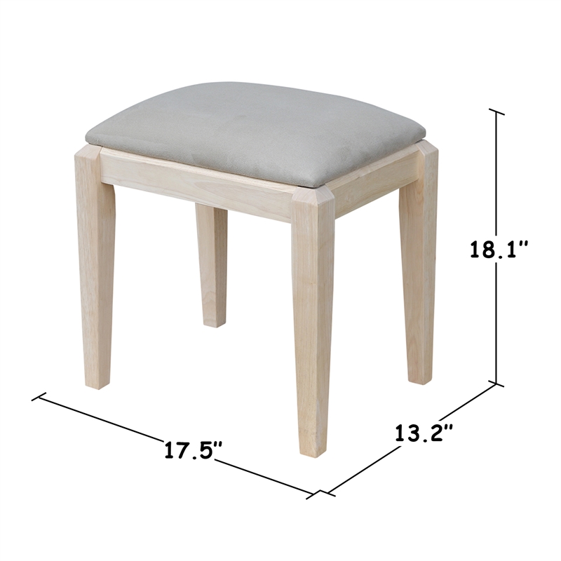 International Concepts Home Accents Unfinished Wood Vanity Table and Bench Set