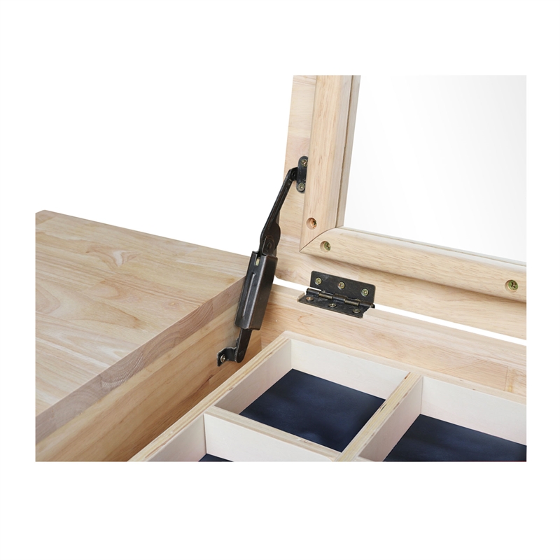 International Concepts Home Accents Unfinished Wood Vanity Table and Bench Set