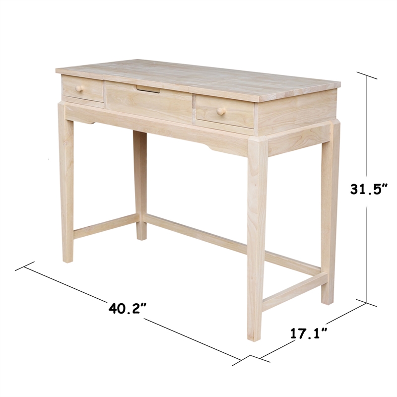 International Concepts Home Accents Unfinished Wood Vanity Table and Bench Set