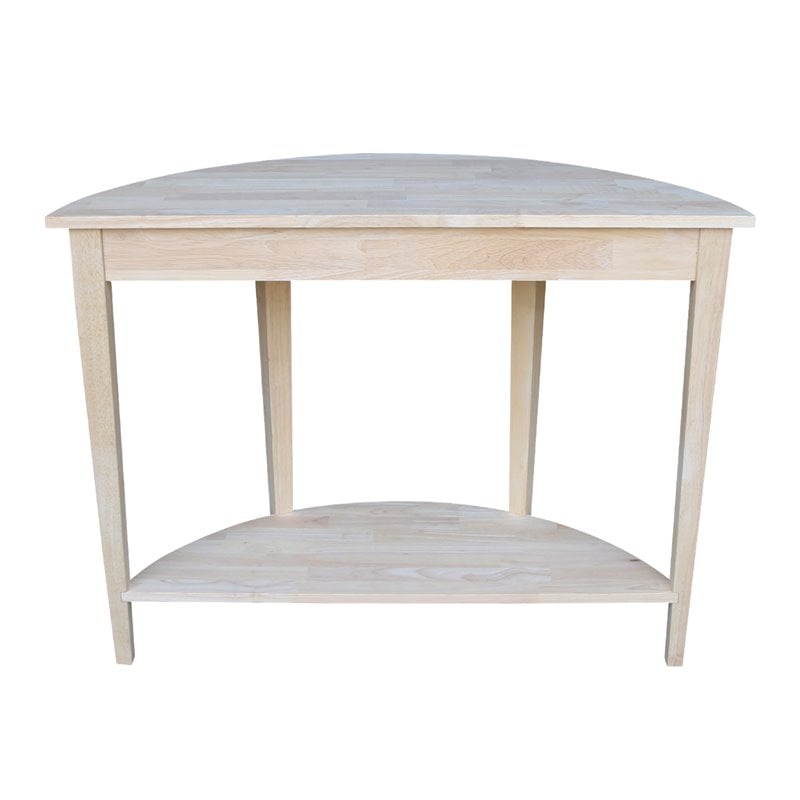 International Concepts Home Accents Unfinished Half Moon Console Table