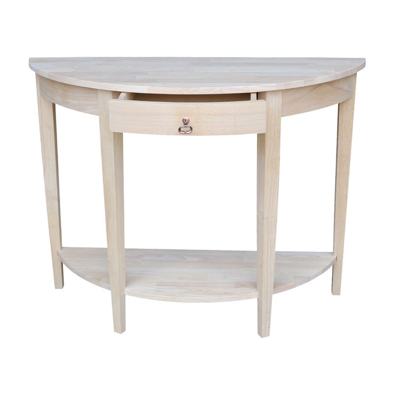 International Concepts Home Accents Unfinished Half Moon Console Table