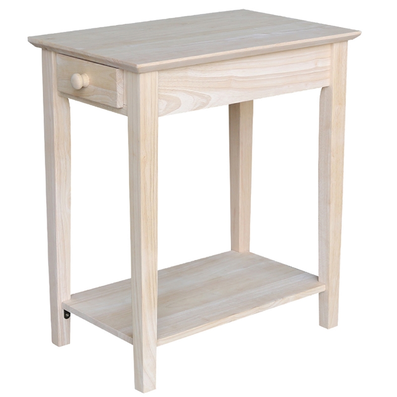 International Concepts Home Accents Unfinished Narrow 1-Drawer End Table