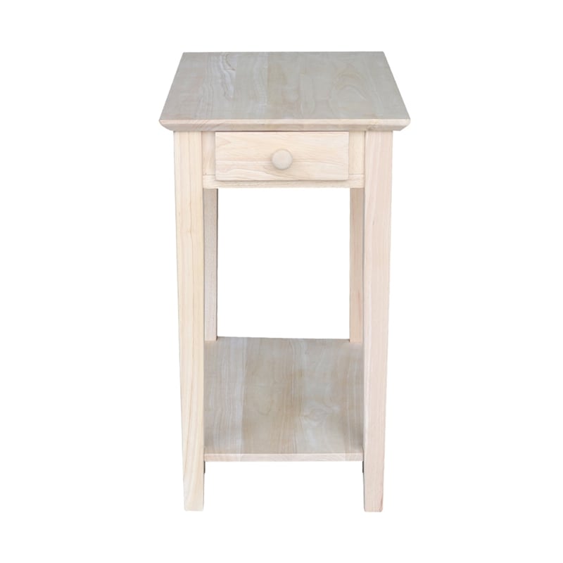 International Concepts Home Accents Unfinished Narrow 1-Drawer End Table