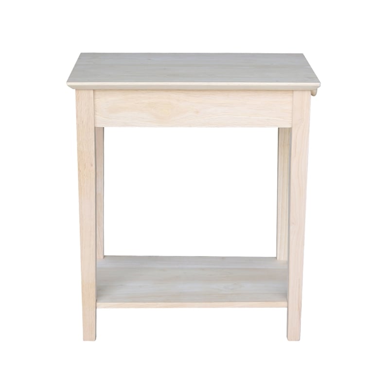 International Concepts Home Accents Unfinished Narrow 1-Drawer End Table