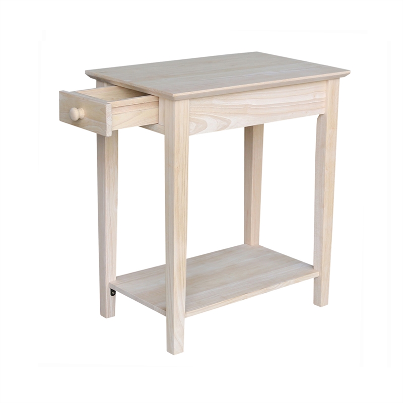 International Concepts Home Accents Unfinished Narrow 1-Drawer End Table