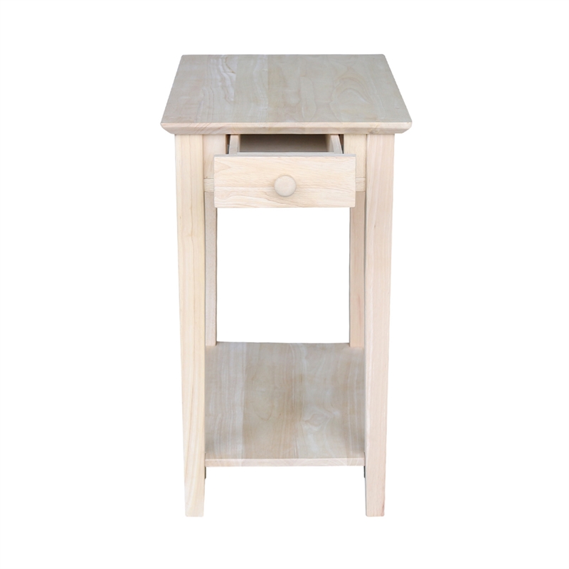 International Concepts Home Accents Unfinished Narrow 1-Drawer End Table