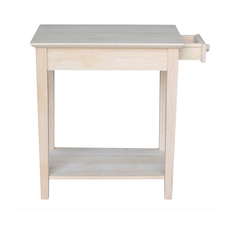 International Concepts Home Accents Unfinished Narrow 1-Drawer End Table