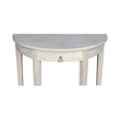 International Concepts Home Accents Unfinished Wood 1-Drawer Half Moon Table