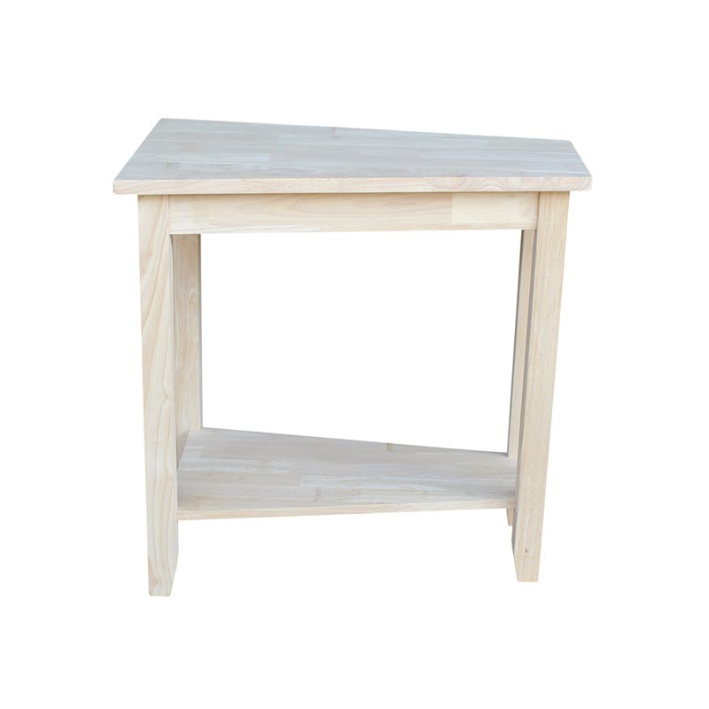 International Concepts Solid Wood Unfinished Keystone Accent Table
