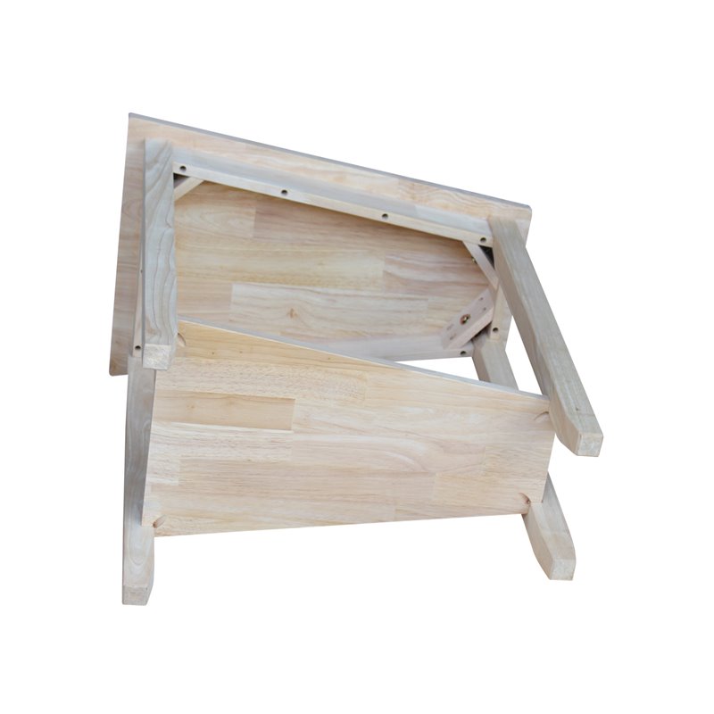 International Concepts Solid Wood Unfinished Keystone Accent Table