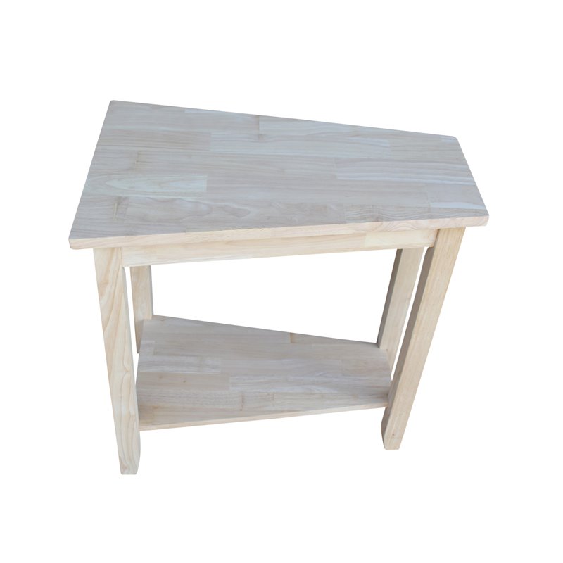 International Concepts Solid Wood Unfinished Keystone Accent Table