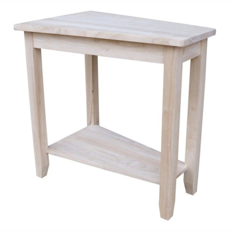 International Concepts Solid Wood Unfinished Keystone Accent Table
