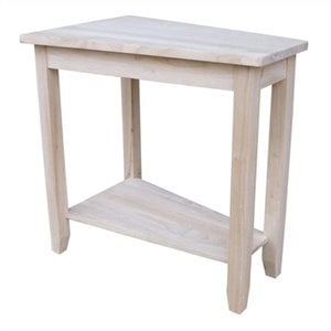 International Concepts Solid Wood Unfinished Keystone Accent Table