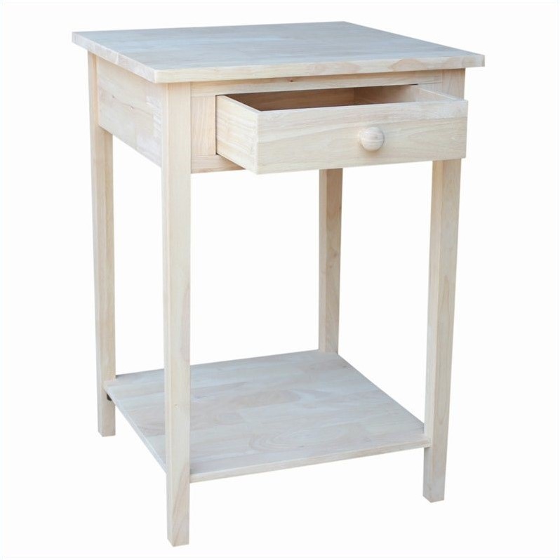 International Concepts Home Accents Unfinished 1-Drawer Hampton Bedside Table