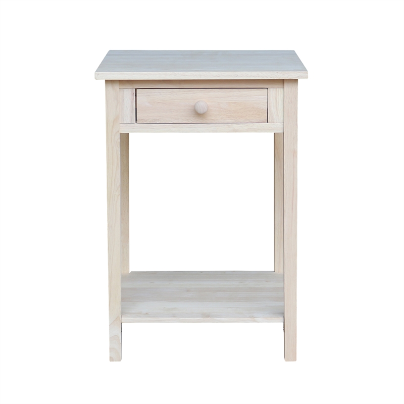 International Concepts Home Accents Unfinished 1-Drawer Hampton Bedside Table
