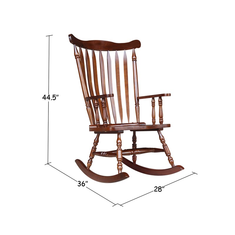 International Concepts Home Accent Solid Wood Rocker in Espresso
