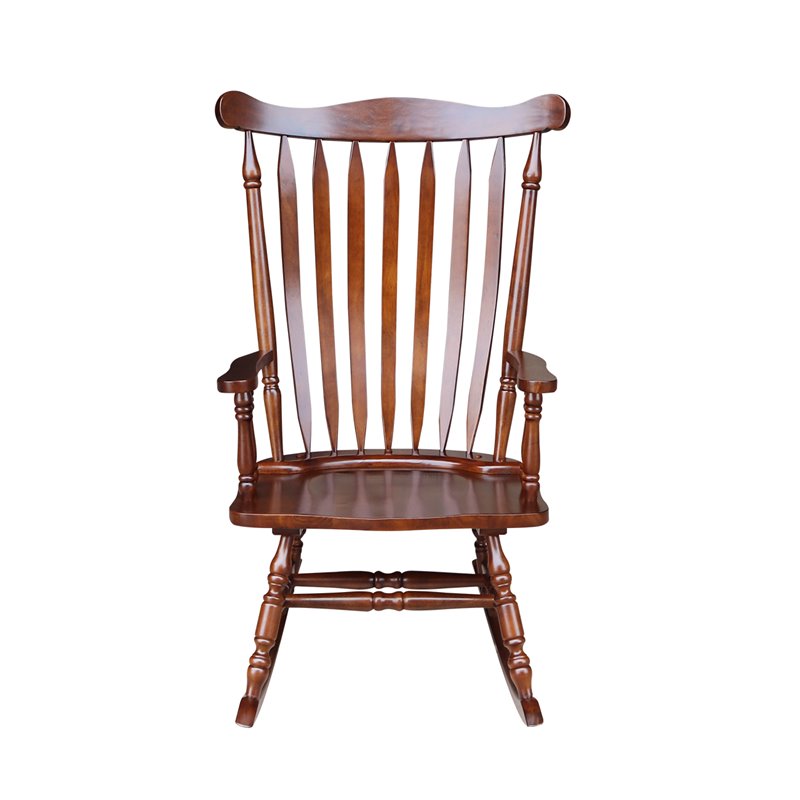International Concepts Home Accent Solid Wood Rocker in Espresso
