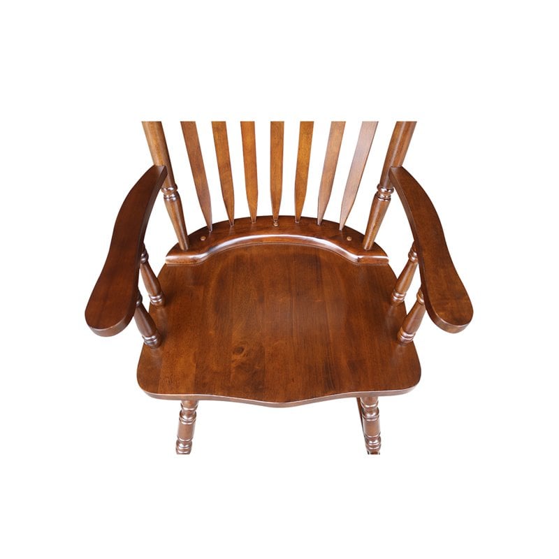 International Concepts Home Accent Solid Wood Rocker in Espresso