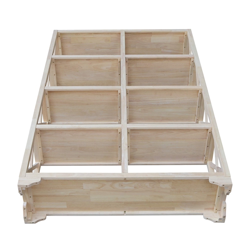 International Concepts Unfinished 4-Tier 'X' Sided Double Shelf Unit
