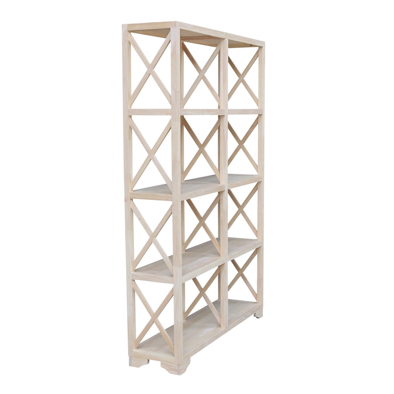 International Concepts Unfinished 4-Tier 'X' Sided Double Shelf Unit