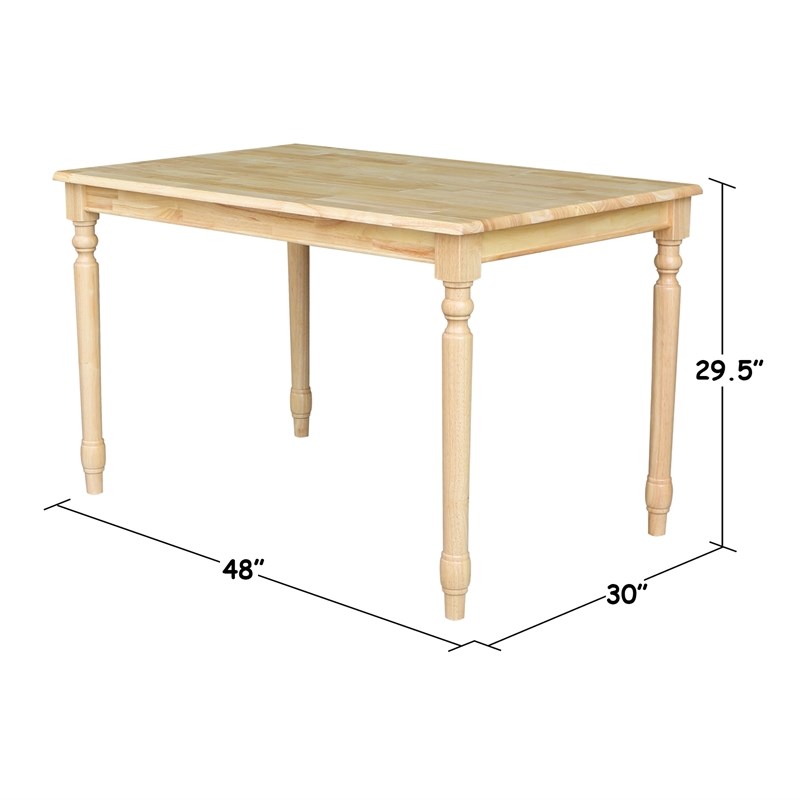 International Concepts Solid Wood Casual Dining Table in Natural Brown Finish