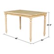 International Concepts Solid Wood Casual Dining Table in Natural Brown Finish