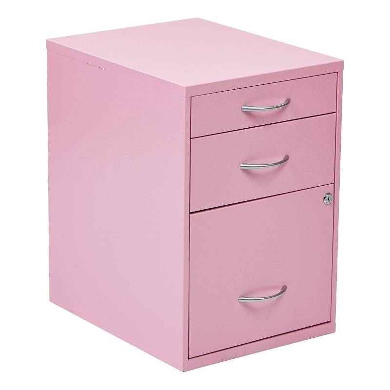 22 in Pencil Box Storage File Metal Cabinet in Pink