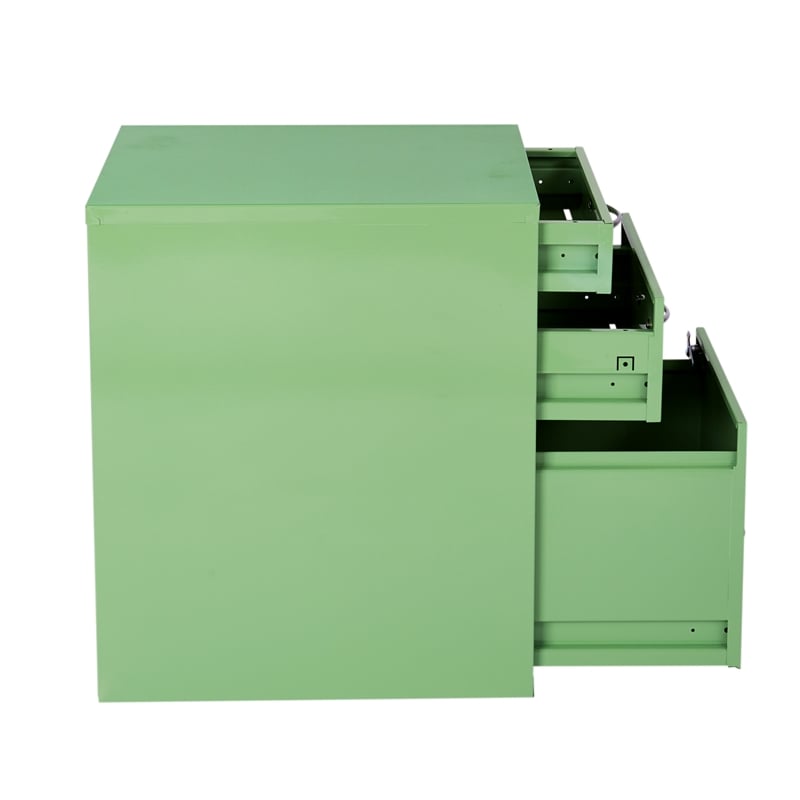 22in  Pencil Box Storage Metal File Cabinet in Green