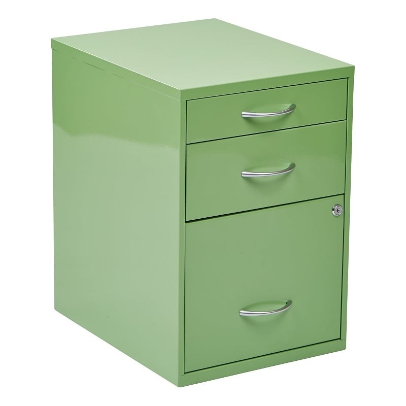 22in  Pencil Box Storage Metal File Cabinet in Green