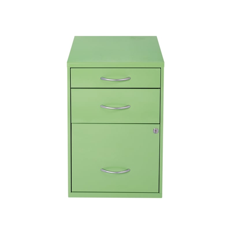 22in  Pencil Box Storage Metal File Cabinet in Green