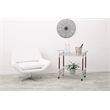 Melrose Serving Cart with Clear Tempered Glass and Nickel Brush Metal Frame