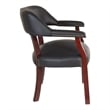 Traditional Guest Chair in Black Vinyl and Mahogany Legs