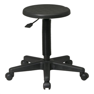 Self-Skinned Black Faux Leather Intermediate Stool