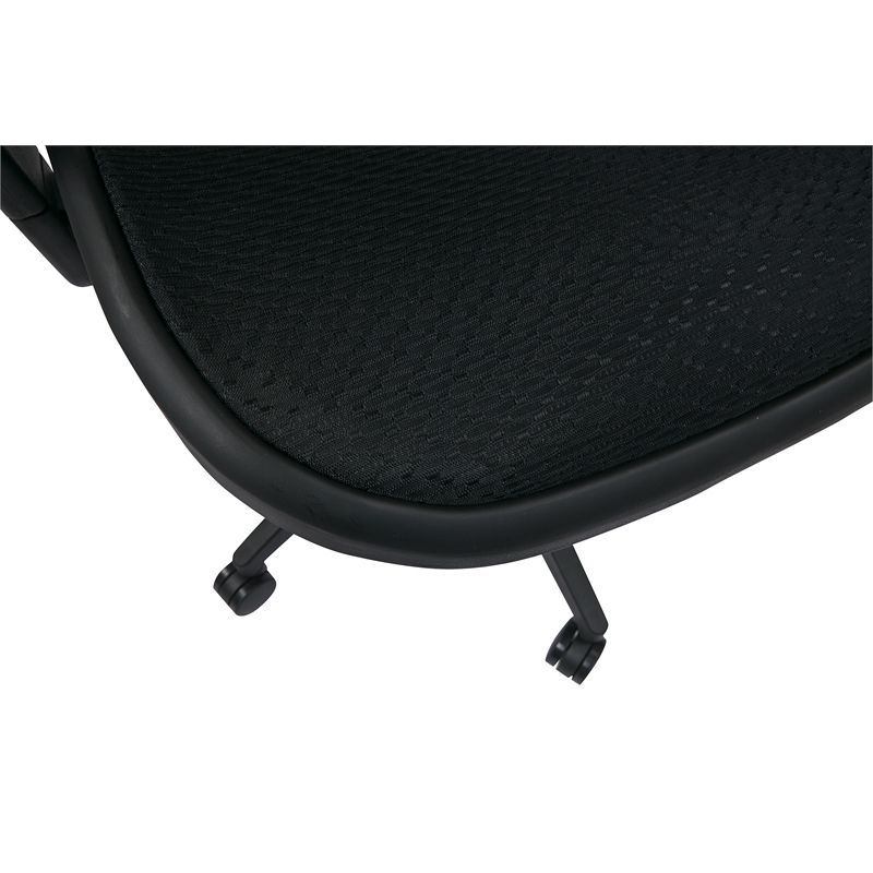 Office Star Air Grid Deluxe Task Office Chair in Black Fabric