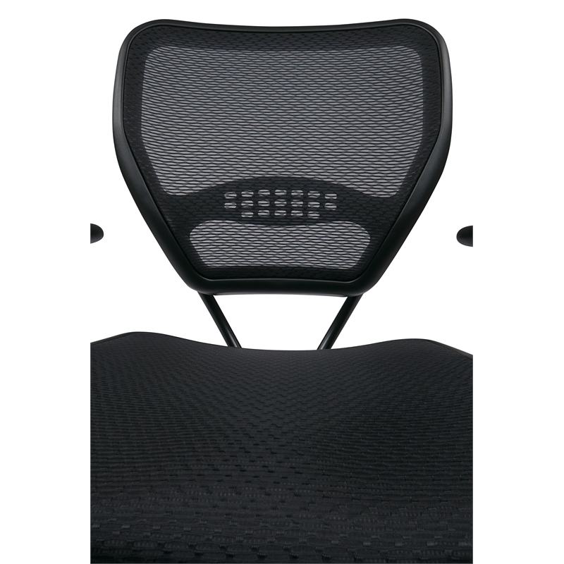 Office Star Air Grid Deluxe Task Office Chair in Black Fabric