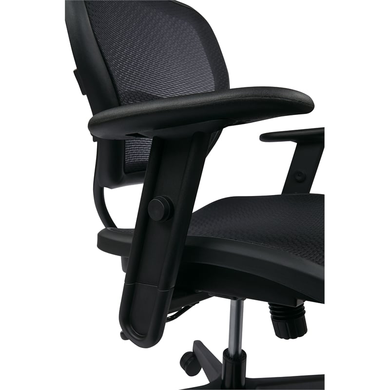 Office Star Air Grid Deluxe Task Office Chair in Black Fabric