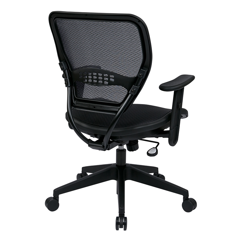 Office Star Air Grid Deluxe Task Office Chair in Black Fabric