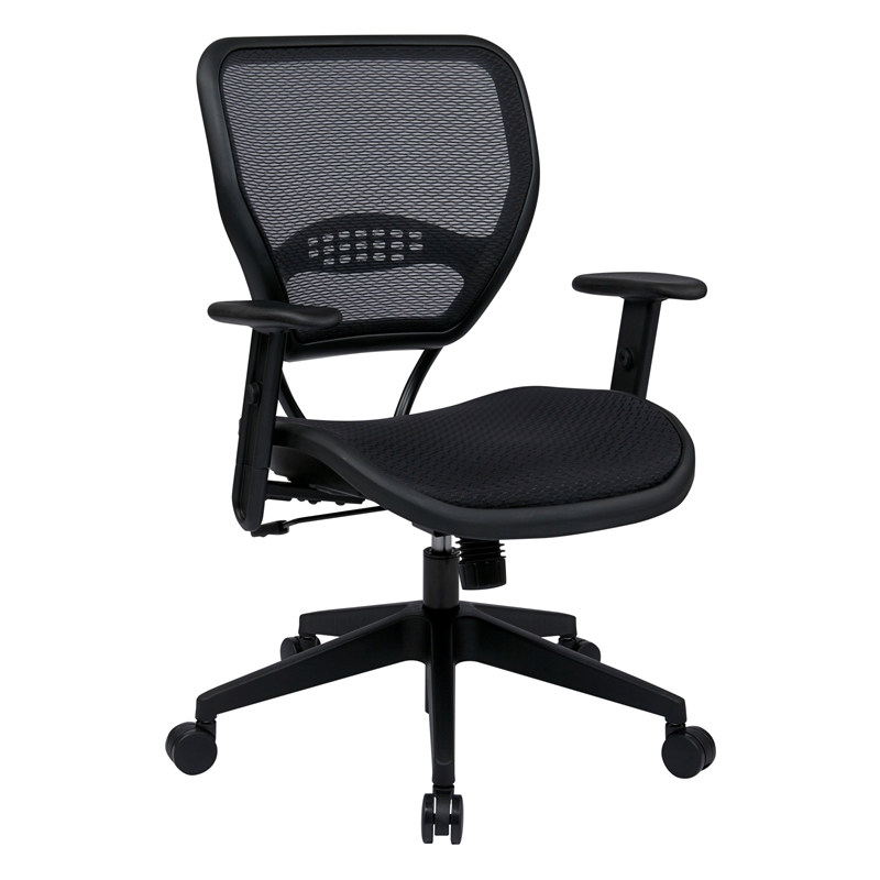 Office Star Air Grid Deluxe Task Office Chair in Black Fabric