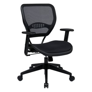 Office Star Air Grid Deluxe Task Office Chair in Black Fabric
