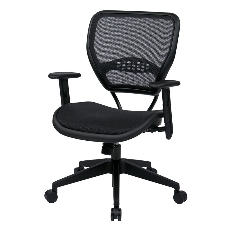 Office Star Air Grid Deluxe Task Office Chair in Black Fabric